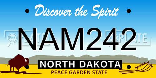 NAM242 North Dakota License Plate