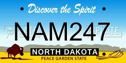 NAM247 North Dakota License Plate