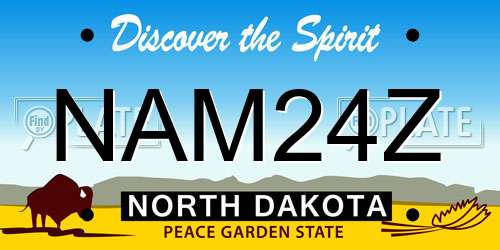NAM24Z North Dakota License Plate