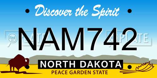 NAM742 North Dakota License Plate