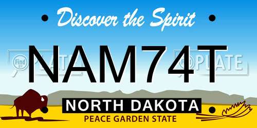 NAM74T North Dakota License Plate