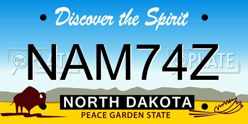 NAM74Z North Dakota License Plate