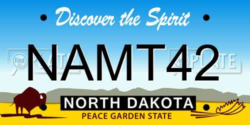 NAMT42 North Dakota License Plate