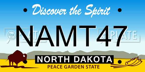 NAMT47 North Dakota License Plate