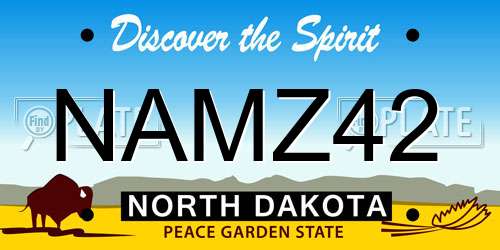NAMZ42 North Dakota License Plate