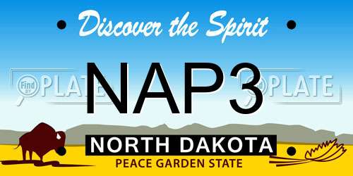 NAP3 North Dakota License Plate