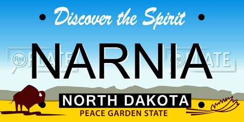 NARNIA North Dakota License Plate