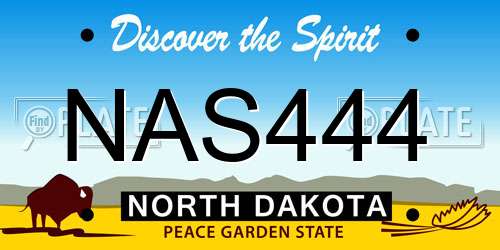 NAS444 North Dakota License Plate
