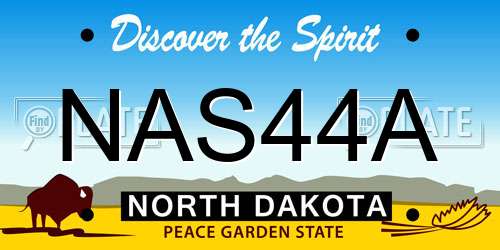 NAS44A North Dakota License Plate