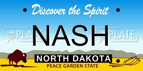NASH North Dakota License Plate