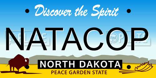 NATACOP North Dakota License Plate