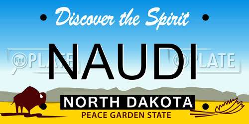NAUDI North Dakota License Plate