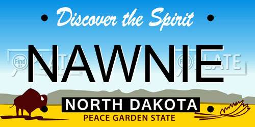 NAWNIE North Dakota License Plate