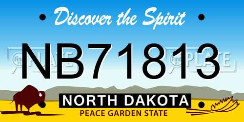 NB71813 North Dakota License Plate