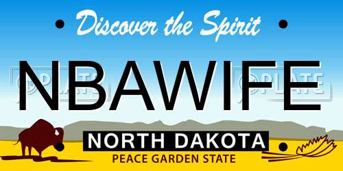 NBAWIFE North Dakota License Plate
