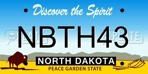 NBTH43 North Dakota License Plate