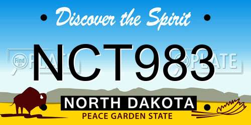 NCT983 North Dakota License Plate