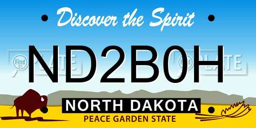 ND2B0H North Dakota License Plate