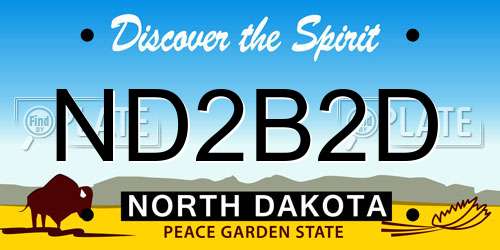 ND2B2D North Dakota License Plate
