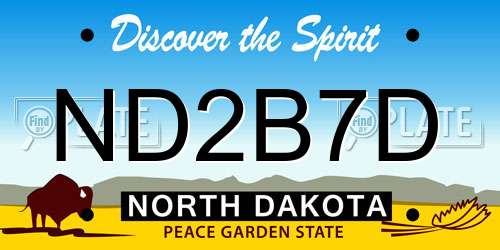 ND2B7D North Dakota License Plate