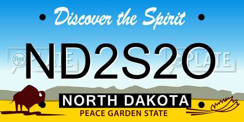 ND2S2O North Dakota License Plate