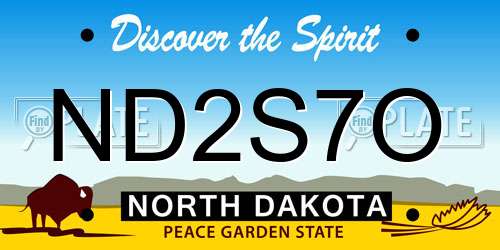 ND2S7O North Dakota License Plate