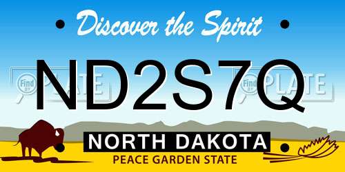 ND2S7Q North Dakota License Plate