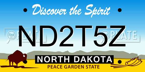 ND2T5Z North Dakota License Plate