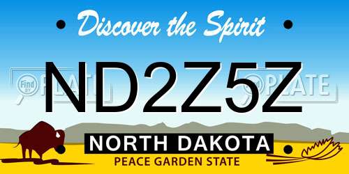 ND2Z5Z North Dakota License Plate