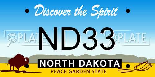 ND33 North Dakota License Plate