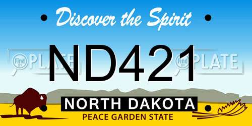 ND421 North Dakota License Plate