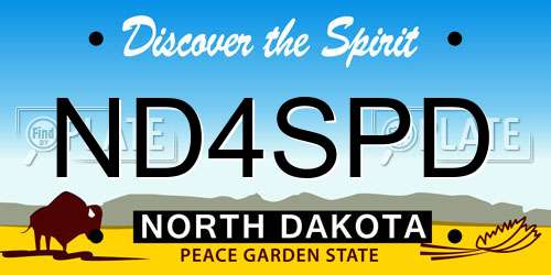 ND4SPD North Dakota License Plate