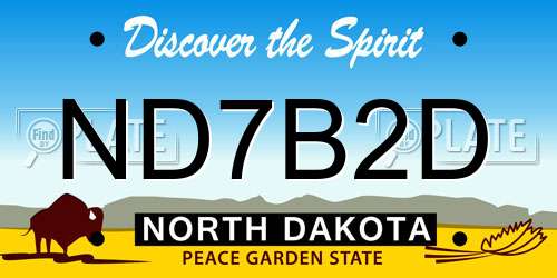 ND7B2D North Dakota License Plate