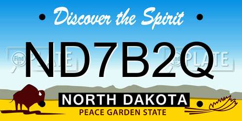ND7B2Q North Dakota License Plate