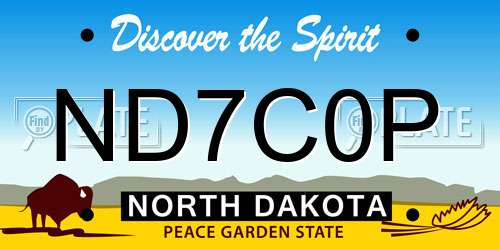ND7C0P North Dakota License Plate
