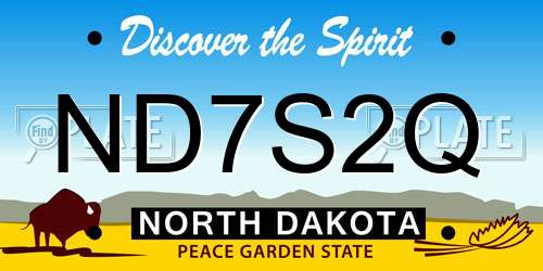 ND7S2Q North Dakota License Plate
