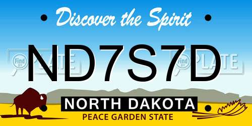ND7S7D North Dakota License Plate