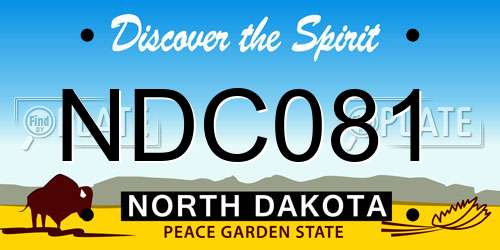 NDC081 North Dakota License Plate