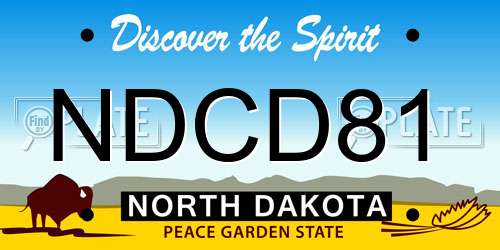 NDCD81 North Dakota License Plate