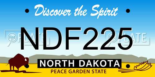 NDF225 North Dakota License Plate