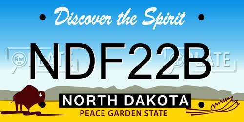 NDF22B North Dakota License Plate