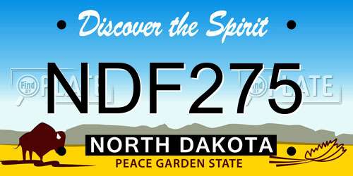 NDF275 North Dakota License Plate