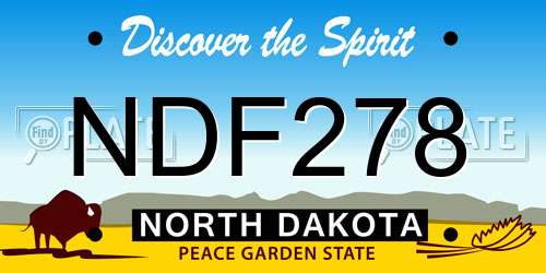 NDF278 North Dakota License Plate