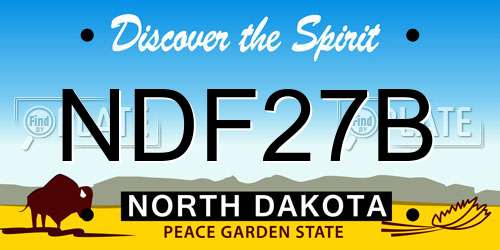 NDF27B North Dakota License Plate