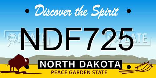 NDF725 North Dakota License Plate