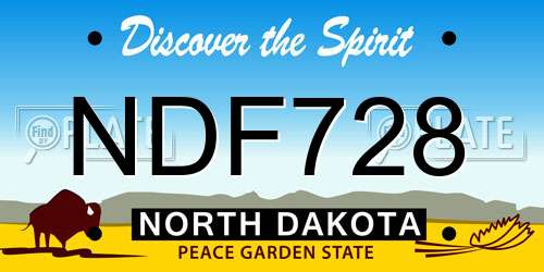 NDF728 North Dakota License Plate