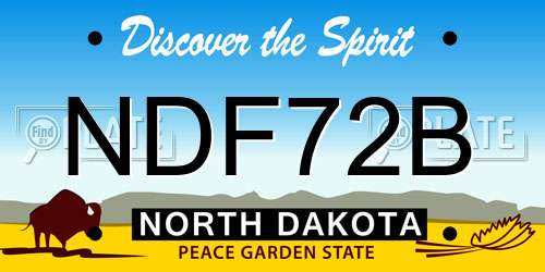 NDF72B North Dakota License Plate