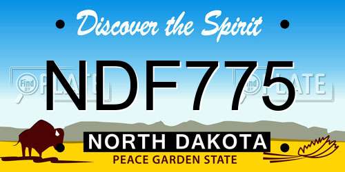 NDF775 North Dakota License Plate