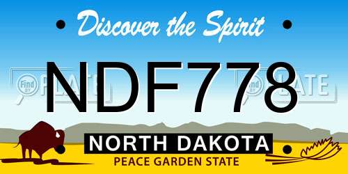 NDF778 North Dakota License Plate