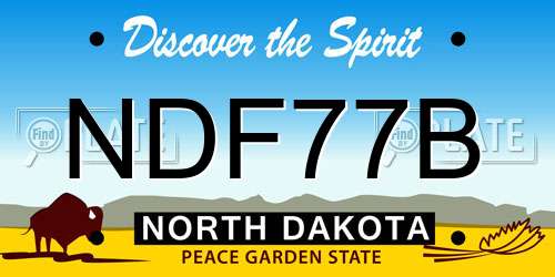 NDF77B North Dakota License Plate